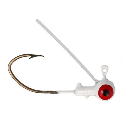 Eagle Claw Pro-V Weedless Ball Jig Head 1/8 10ct White