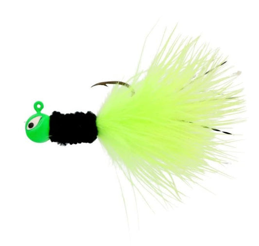 Eagle Claw Crappie Jig Maribou 1/16 Black/Chart 6ct