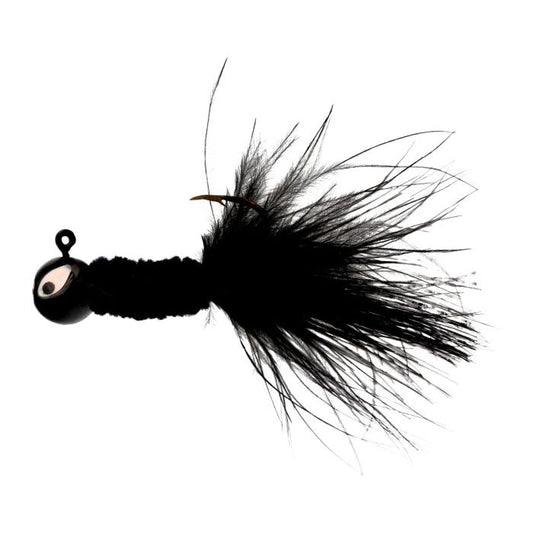 Eagle Claw Crappie Jig Maribou 1/16 Black 6ct