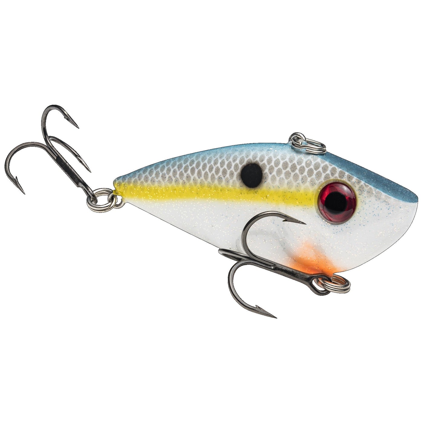 Strike King Red Eye Shad 3/8oz Powder Blue Black Chart.