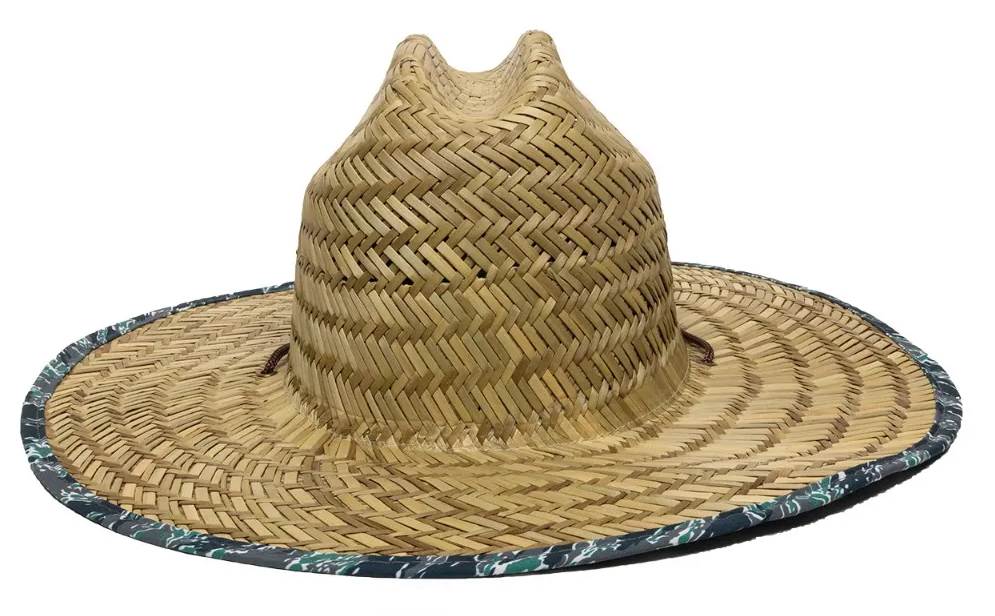 Outdoor Cap Lifeguard Straw Hat w/water print