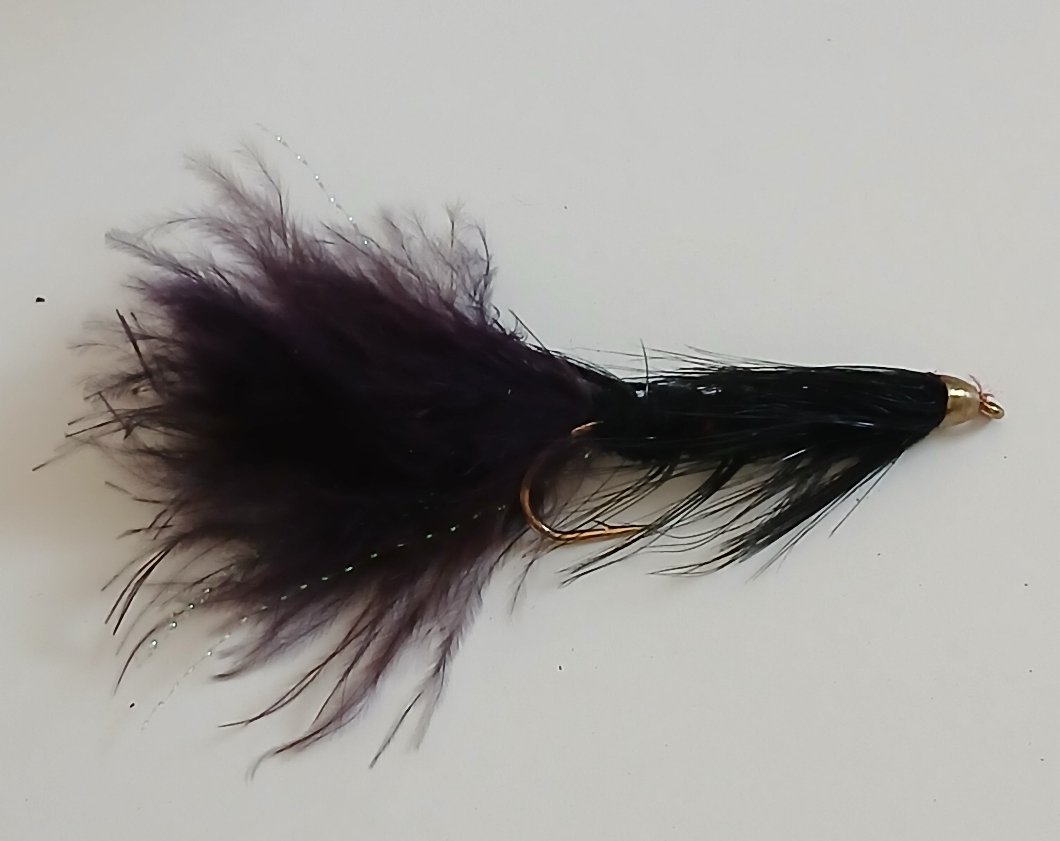 Bead head woolly bugger black size #2 streamer