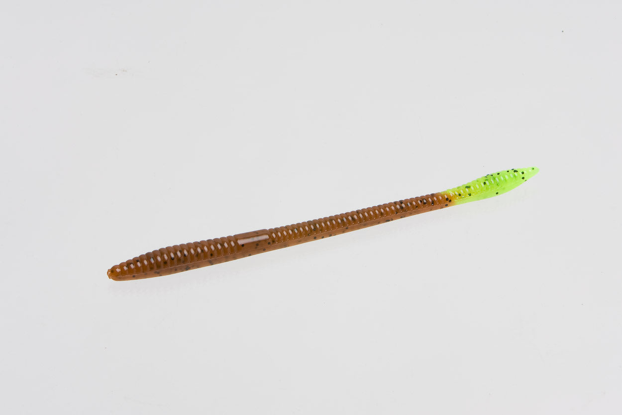 Zoom Trick Worm 6.5" 20/bag Pumpkin Chartreuse