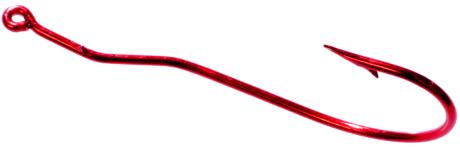 Tru Turn Worm Hook Red Size 1/0 6ct