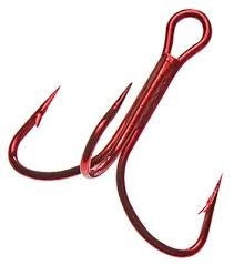 Mustad Treble Triple Grip Red 10ct Size 4