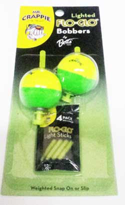 Betts Mr.Crappie Flo Glo 1.25" Round 2ct Yellow/Green