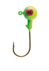 Eagle Claw Ball Jig Head 1/16 10ct Lime/Chart